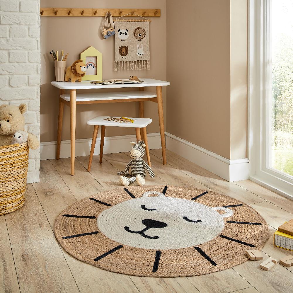 flair rugs Jute Leo Lion Kids Rug