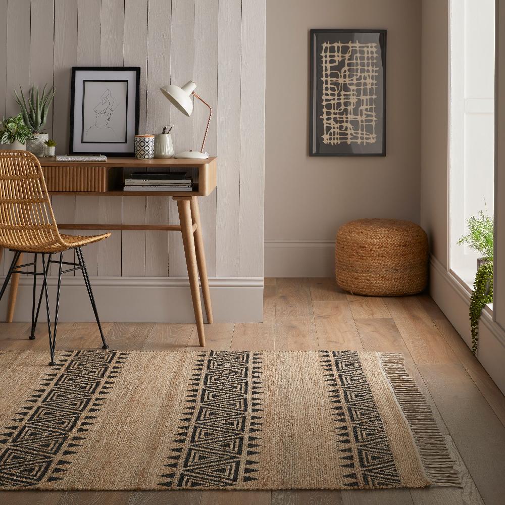 flair rugs Kenaz Printed Jute Global Patterned Rug