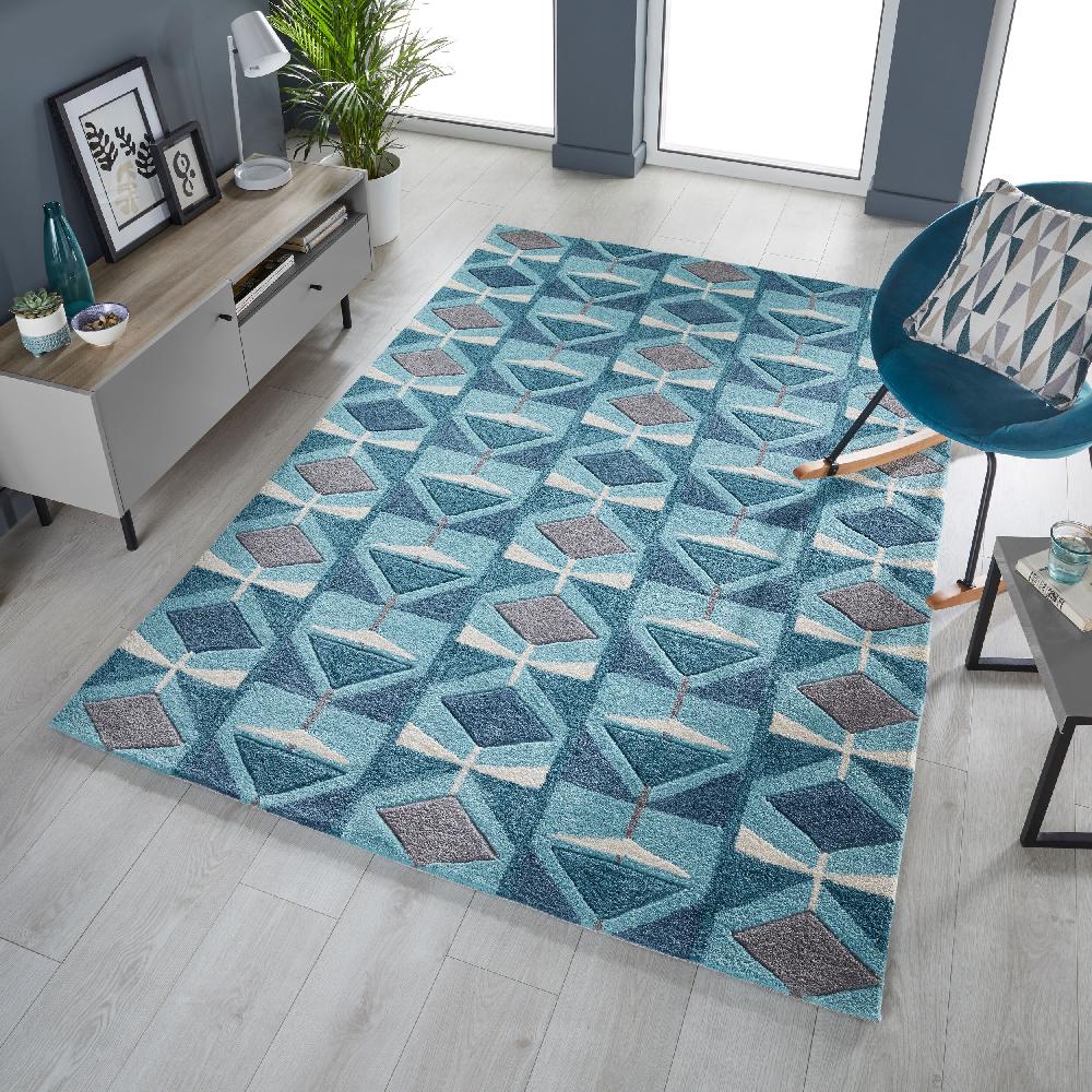 Flair Rugs Kodiac Retro Geometric Patterned Rug