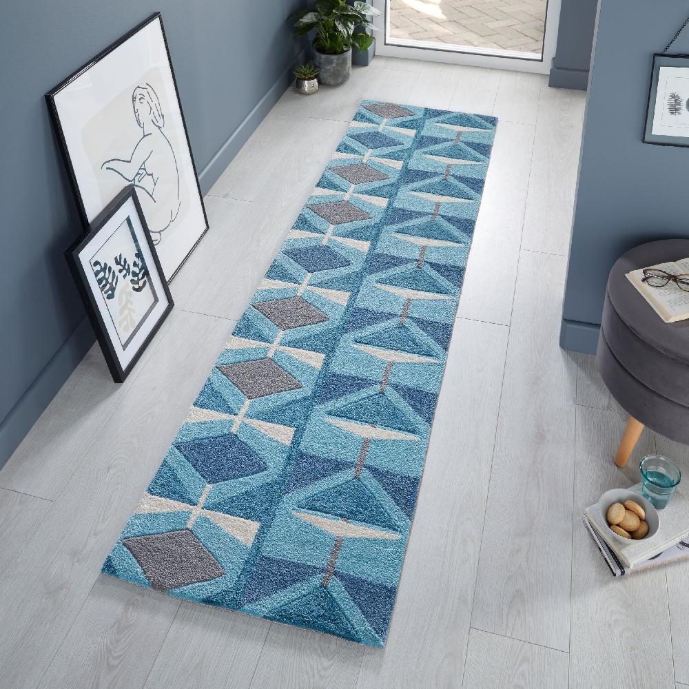 Flair Rugs Kodiac Retro Geometric Patterned Runner