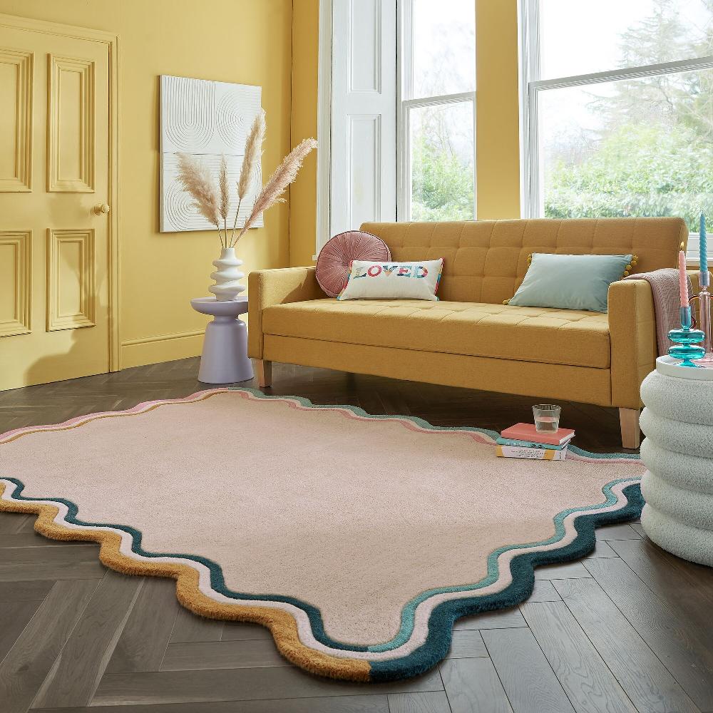 flair rugs Leo Scallop Border Wool Rug