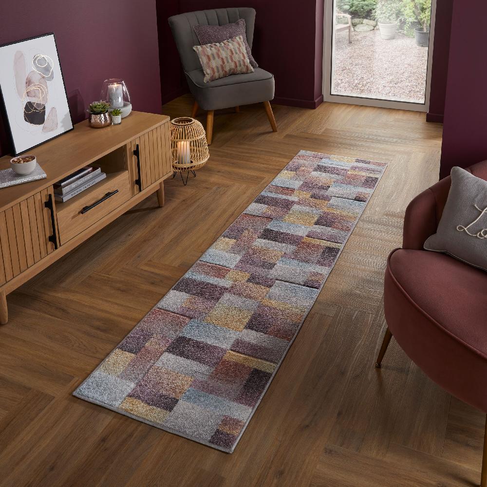 flair rugs Lilia Hand Carved Patchwork Runner Rug