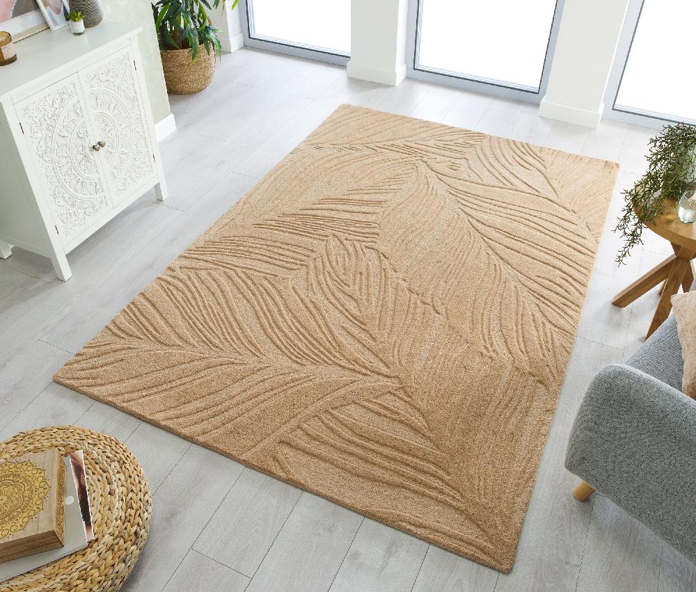 Flair Rugs Lino Leaf Hand Carved Wool Rug