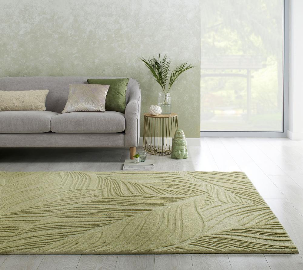 flair rugs Lino Leaf Hand Carved Wool Rug