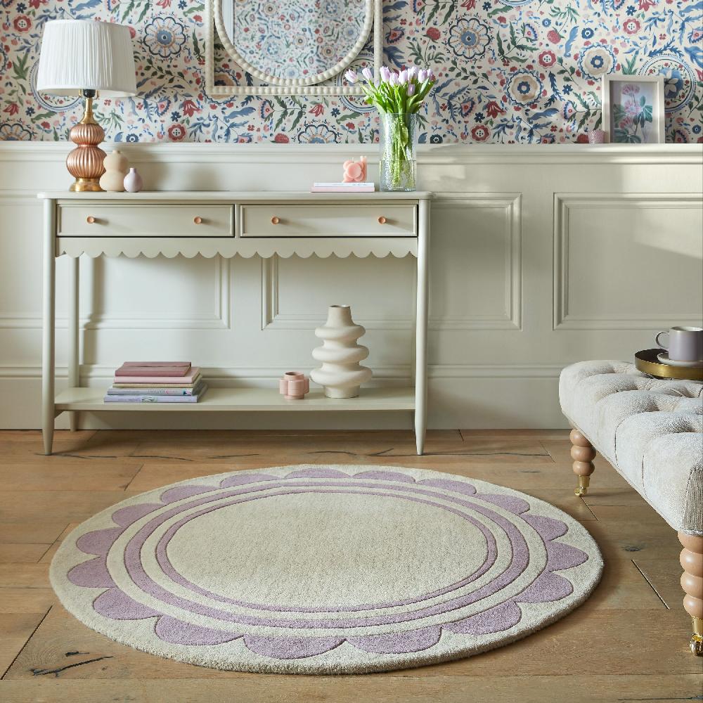 Flair Rugs Lois Scallop Border Wool Rug