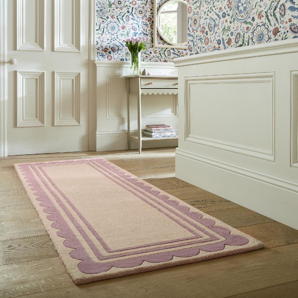 flair rugs Lois Scallop Border Wool Runner Rug