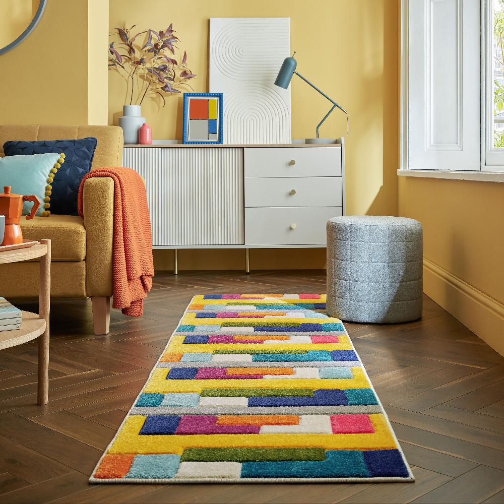 flair rugs Mambo Geometric Carved Runner