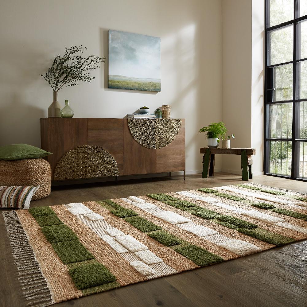 Flair Rugs Medina Blocks Jute Blend Rug