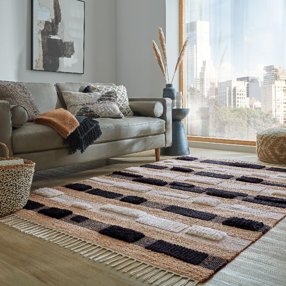 Flair Rugs Medina Blocks Jute Blend Rug