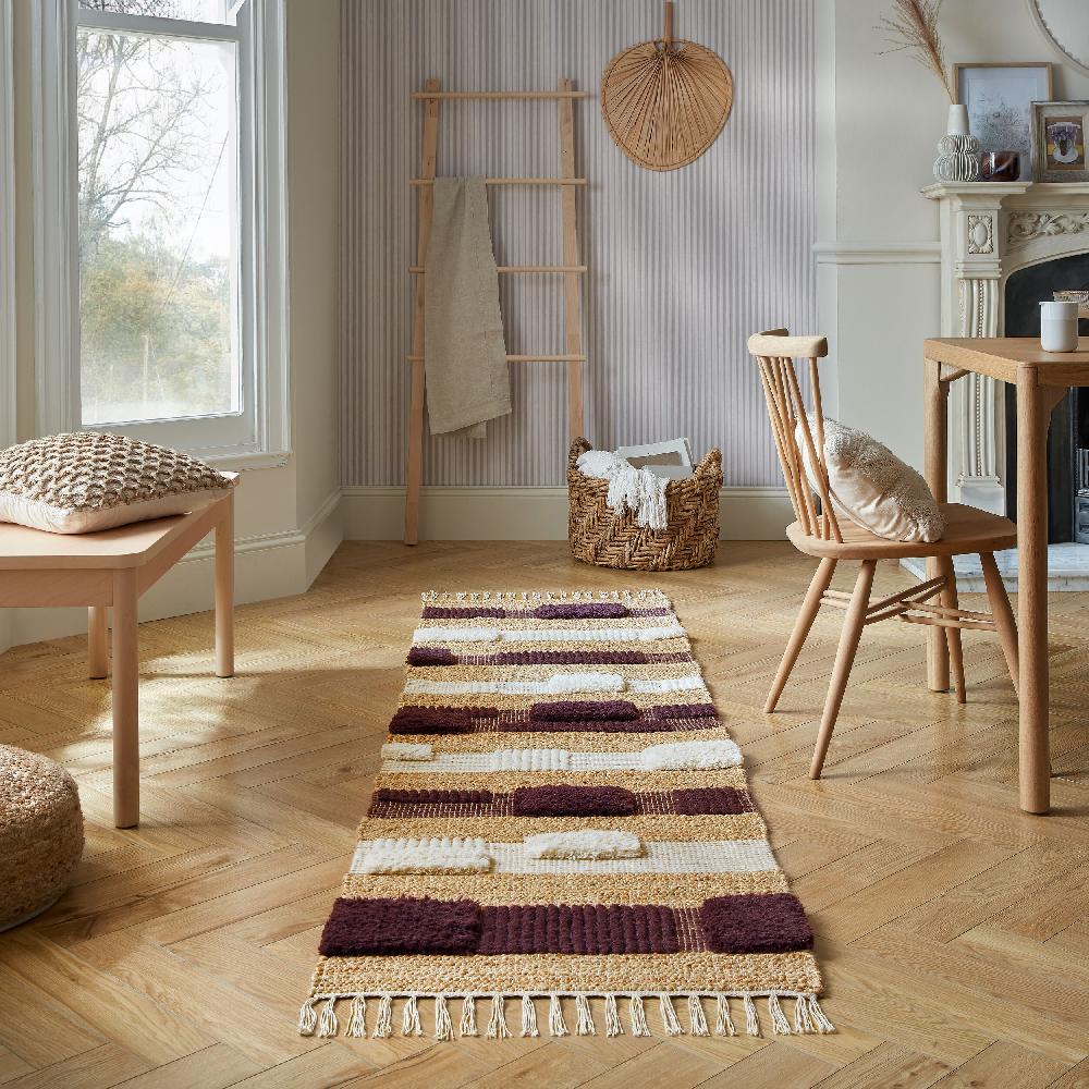 Flair Rugs Medina Blocks Jute Blend Runner