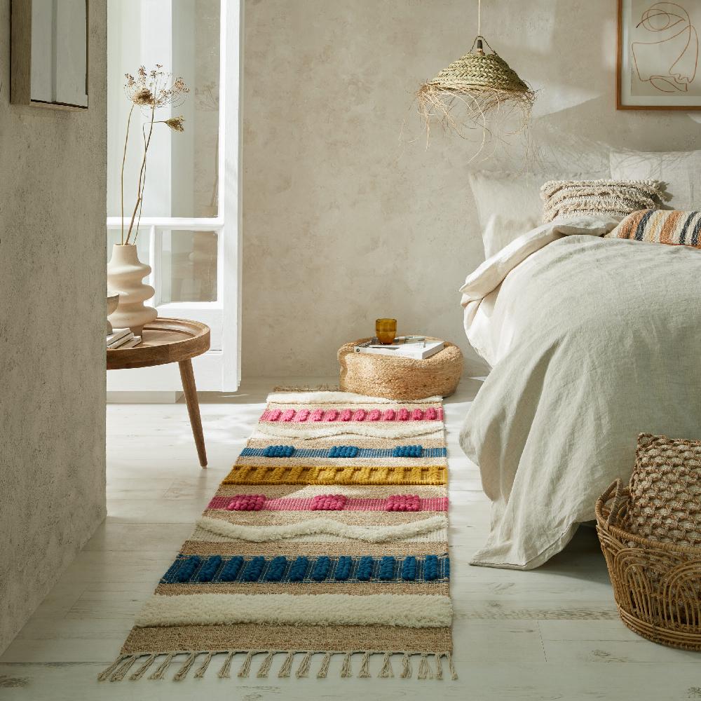 Flair Rugs Medina Jute Stripe Patterned Runner Rug