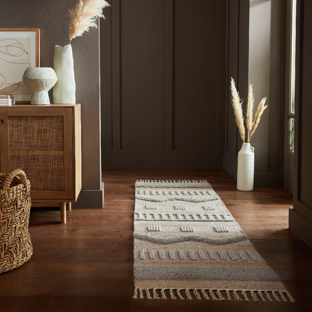 Flair Rugs Medina Jute Stripe Patterned Runner Rug