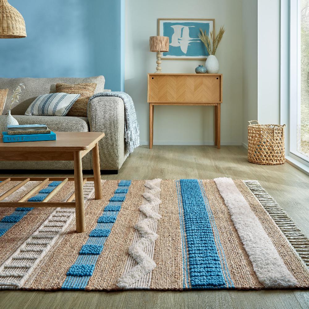 flair rugs Medina Jute Weave Stripe Patterned Rug