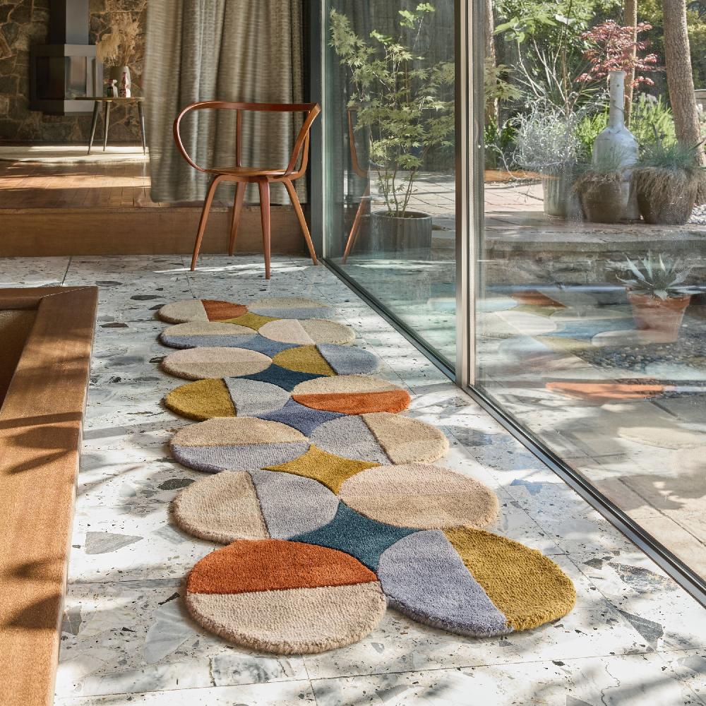 flair rugs Mia Ellipse Scallop Shaped Wool Runner