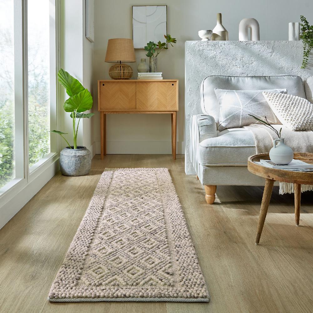 flair rugs Minerals Diamond Border Wool Runner