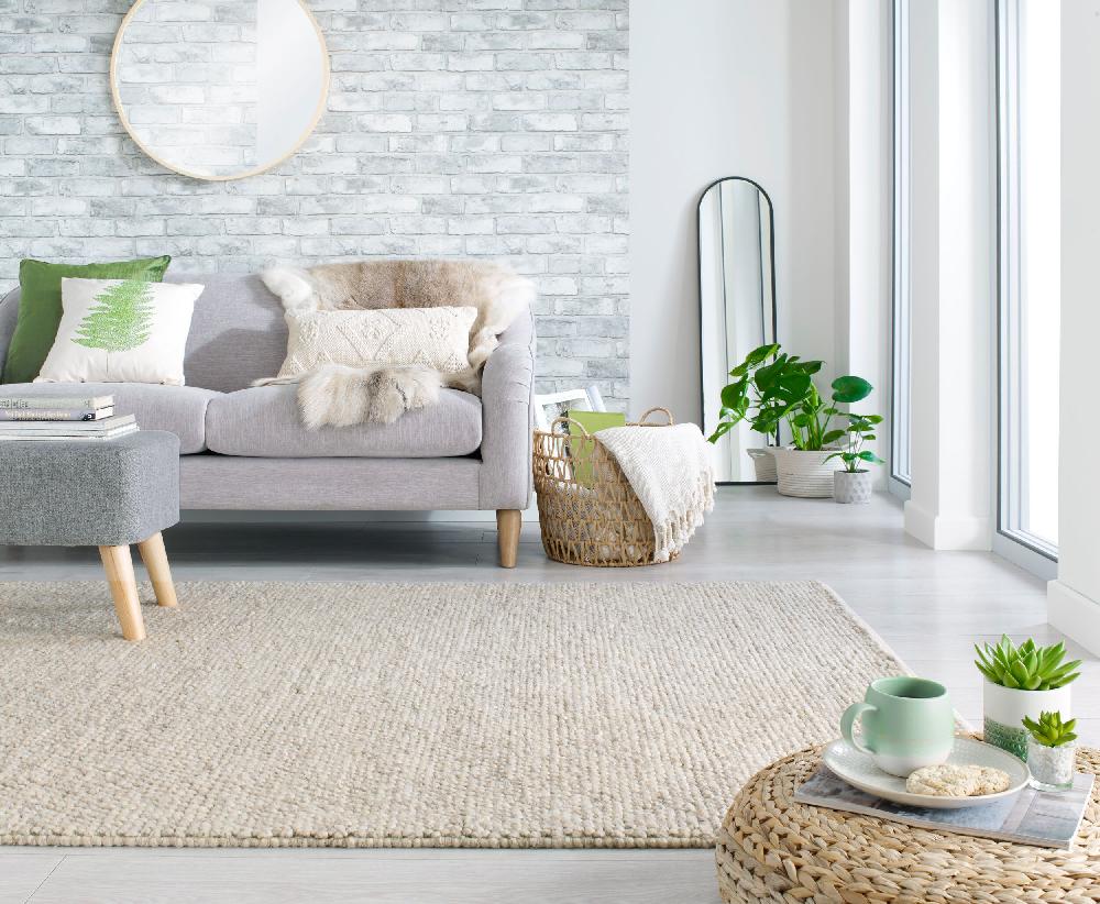 Flair Rugs Minerals Wool Blend Neutral Rug