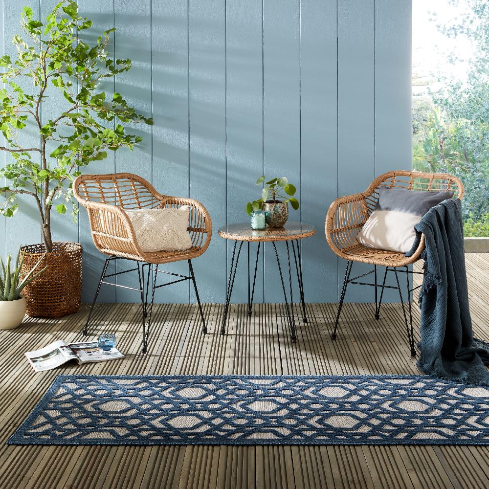 flair rugs Oro Indoor & Outdoor Geometric Runner Rug
