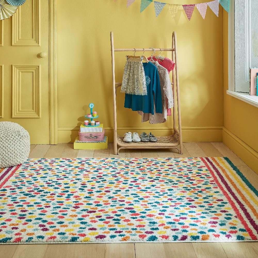 flair rugs Rainbow Spot Shaggy Kids Rug