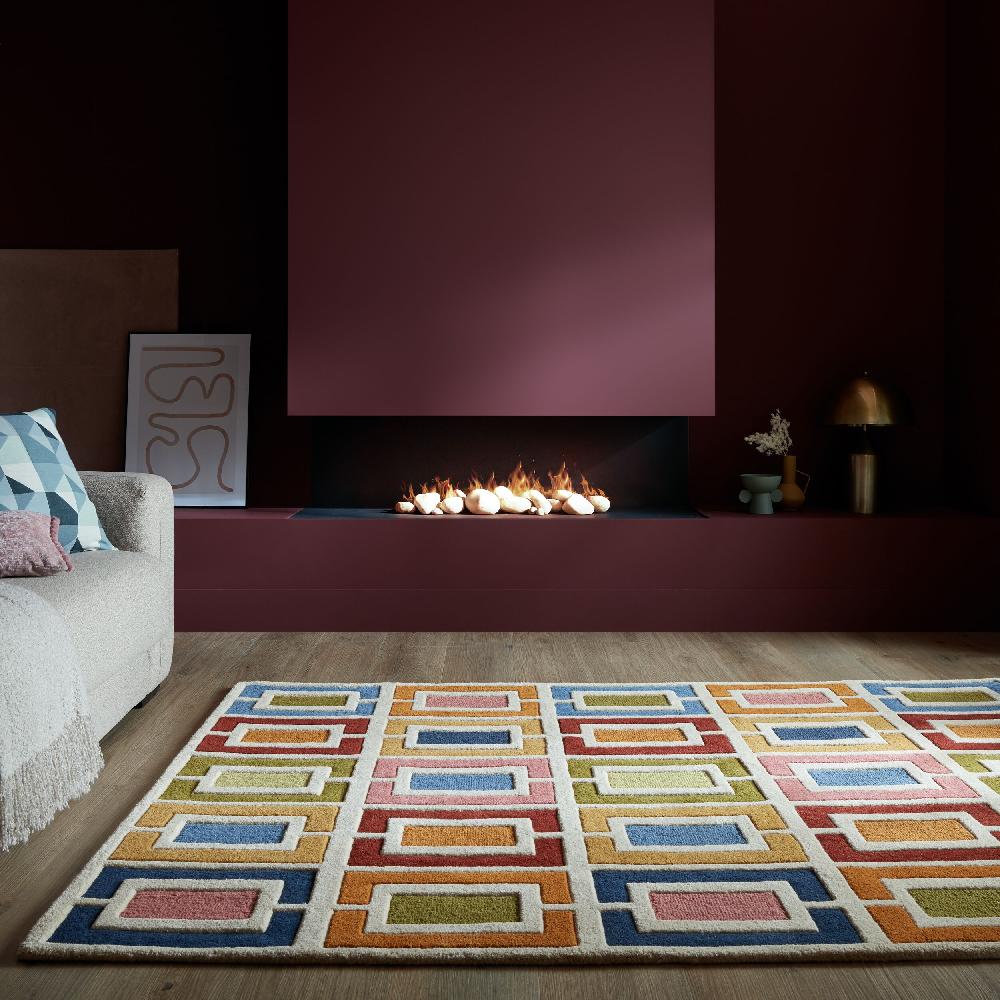 flair rugs Retro Blocks Carved Wool Rug