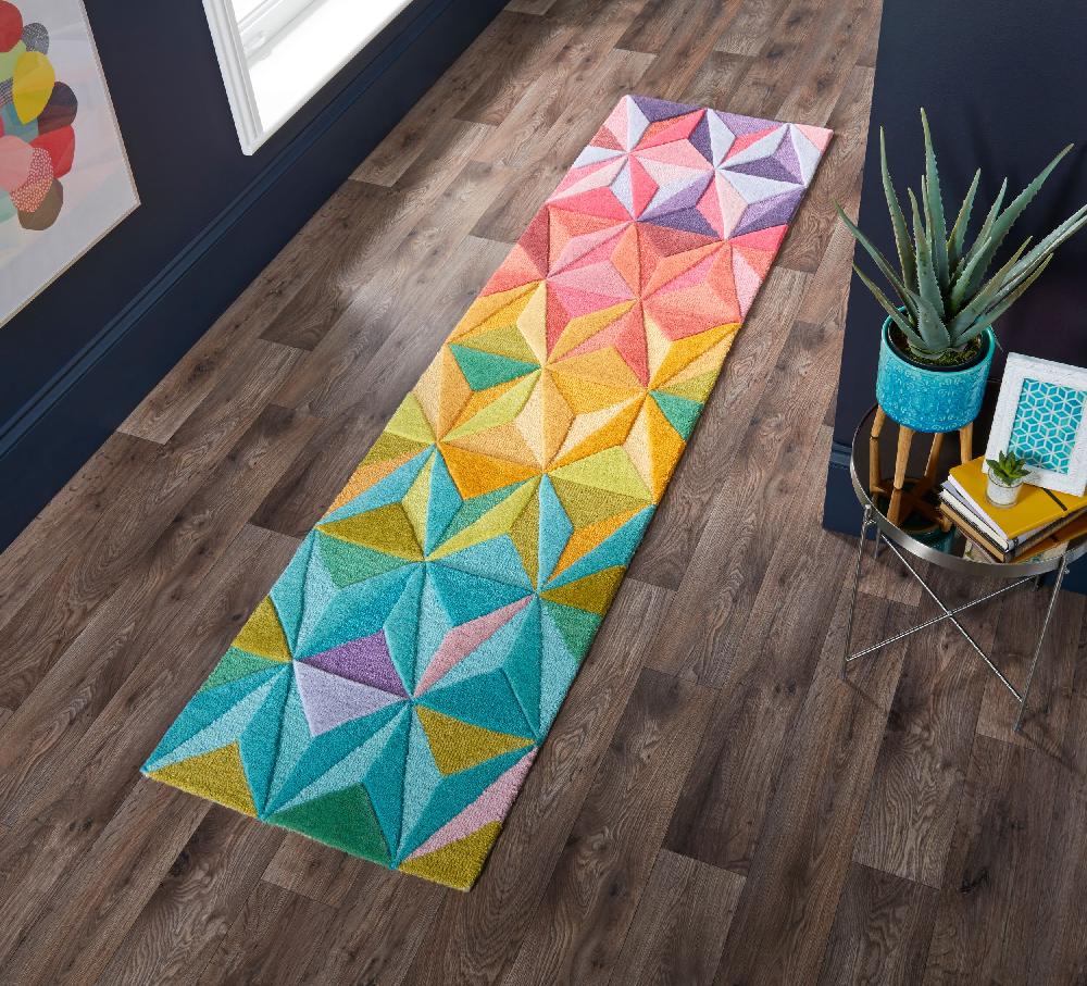 flair rugs Reverie Wool Geometric Runner Rug