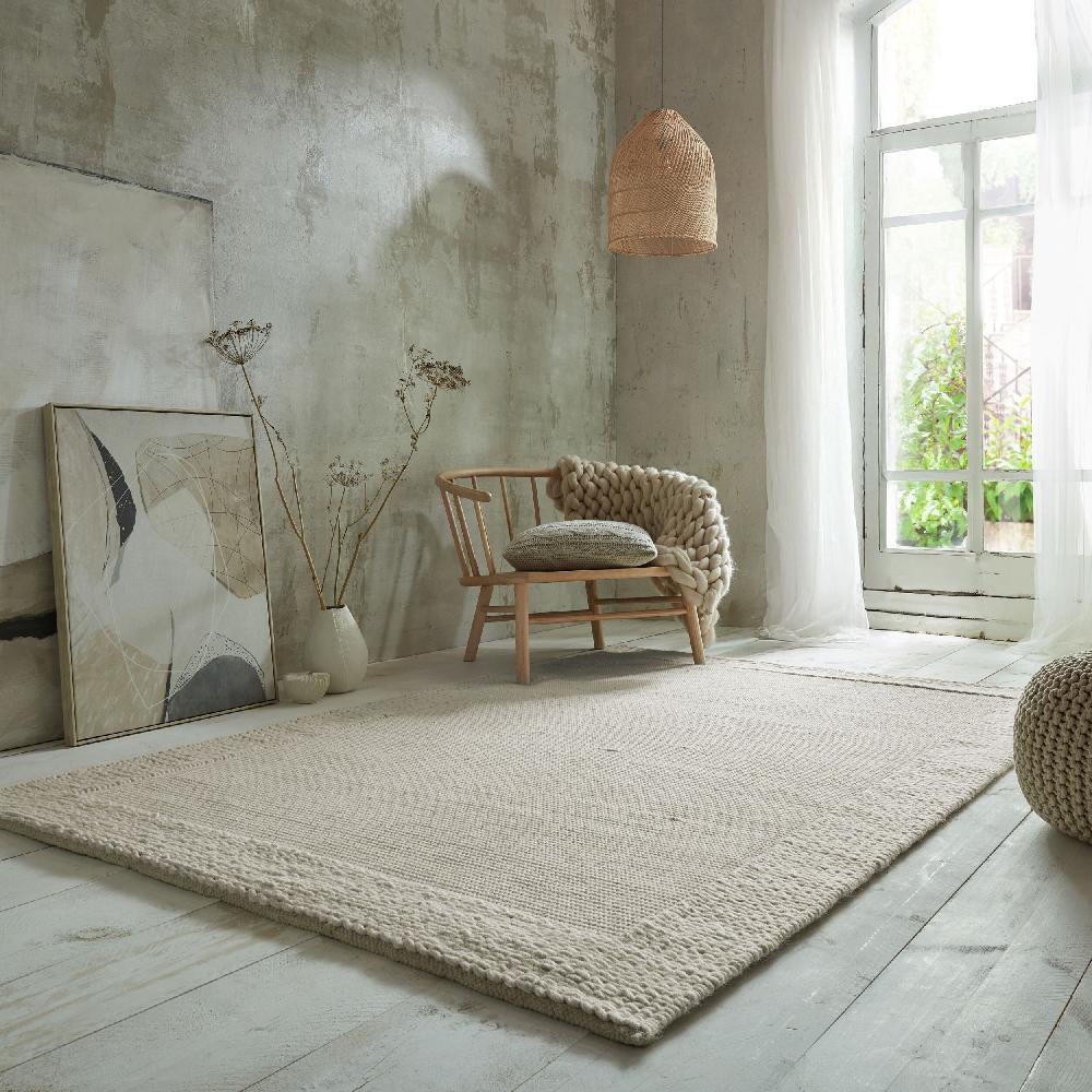 Flair Rugs Rue Plait Neutral Wool Blend Rug