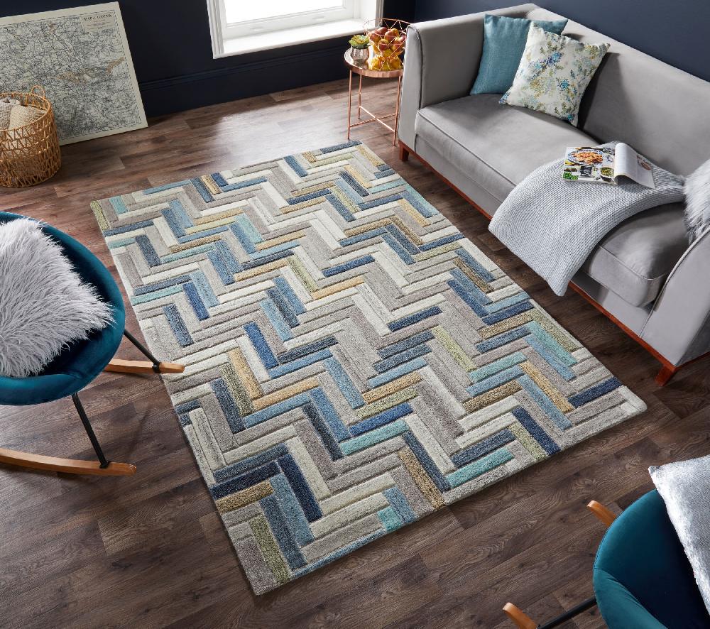 Flair Rugs Russo Wool Geometric Modern Rug