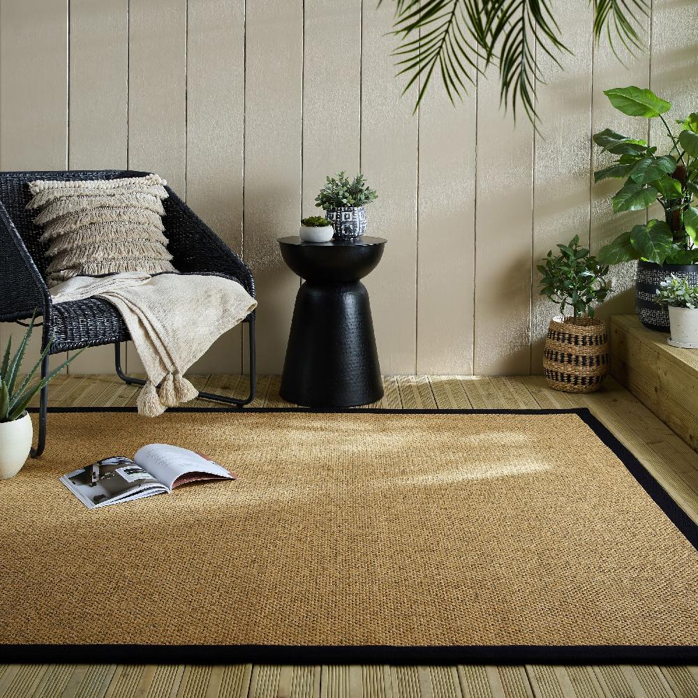 Flair Rugs Sisal Look Border Indoor Outdoor Rug