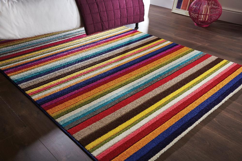 flair rugs Tango Modern Stripe Colourful Rug