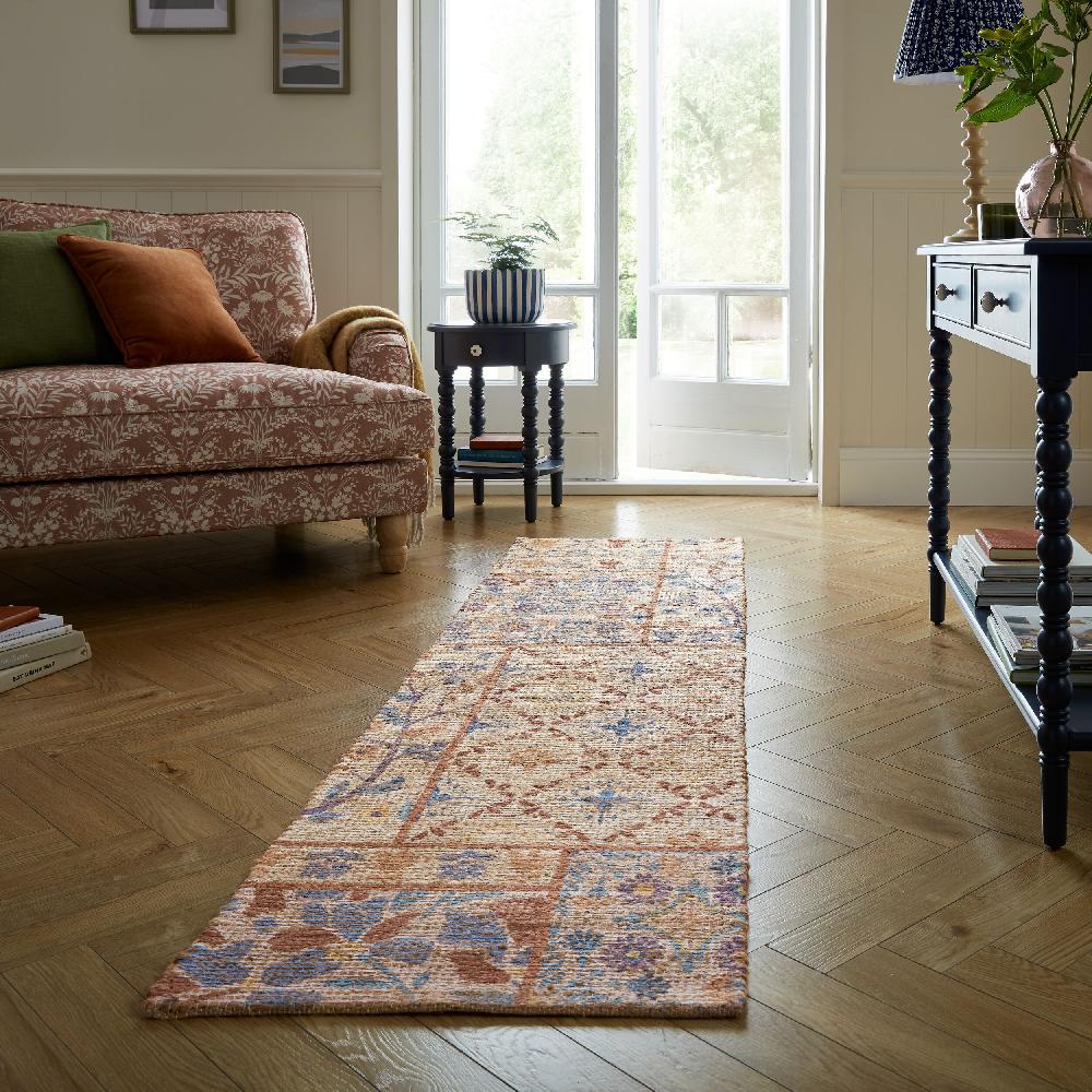 flair rugs Taylor Printed Jute Patchwork Runner