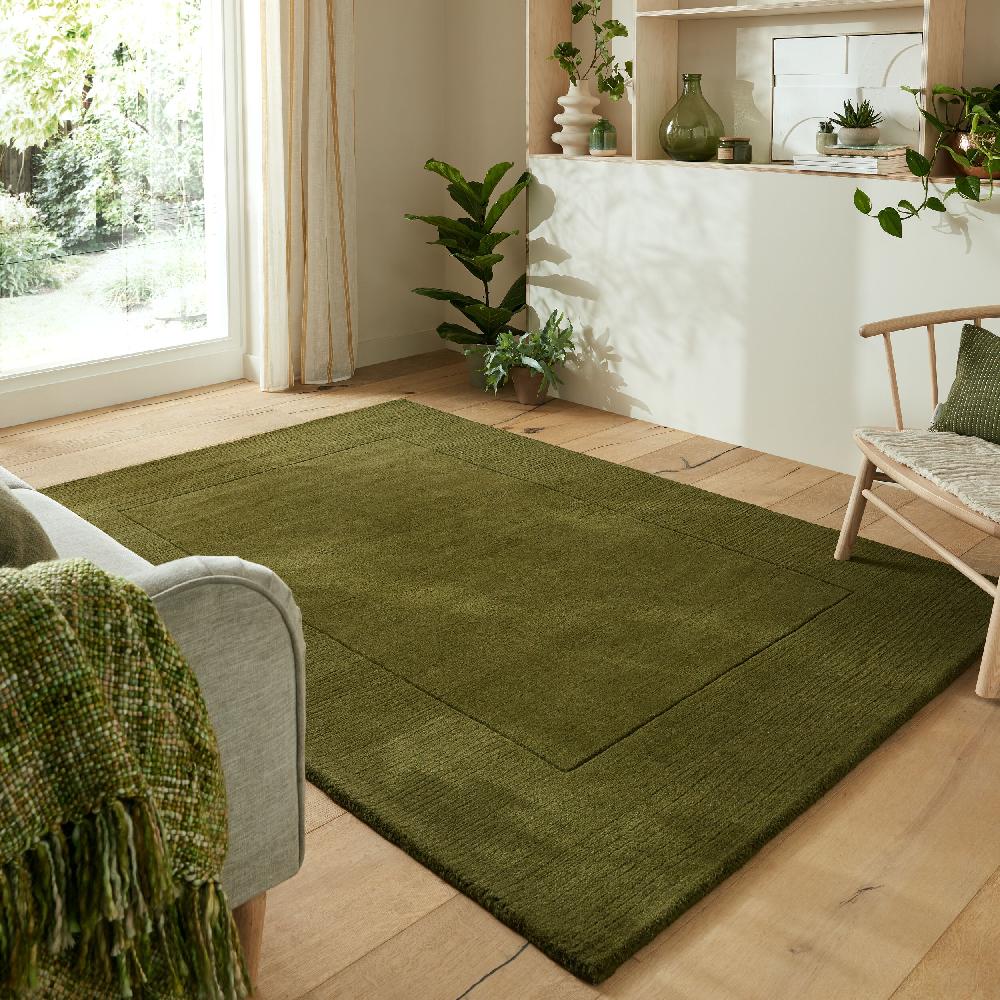 Flair Rugs Textured Wool Border Rug
