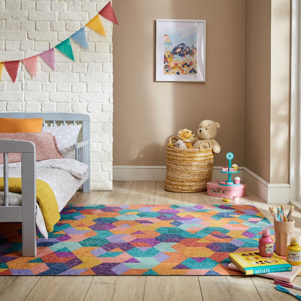 flair rugs Washable Axel Geometric 2 Layer Rug