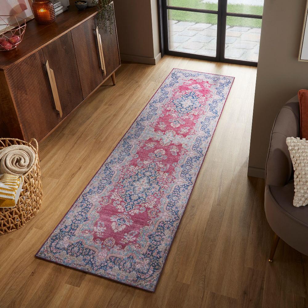 Flair Rugs Washable Colby Vintage Style Runner Rug