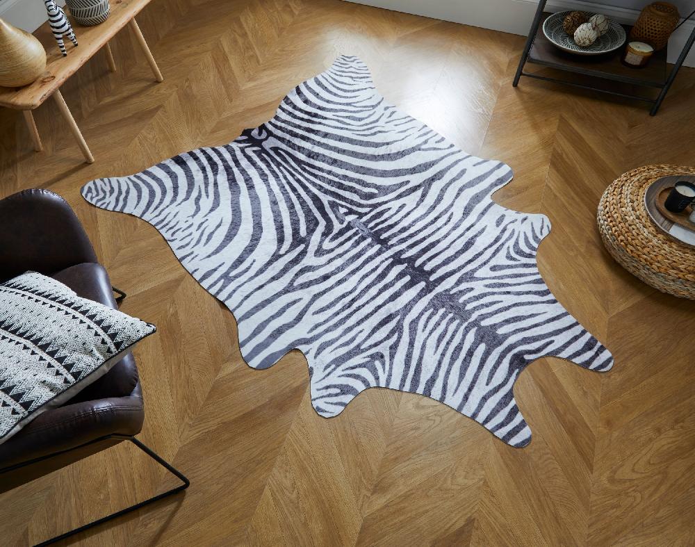 flair rugs Zebra Print Faux Hide Rug