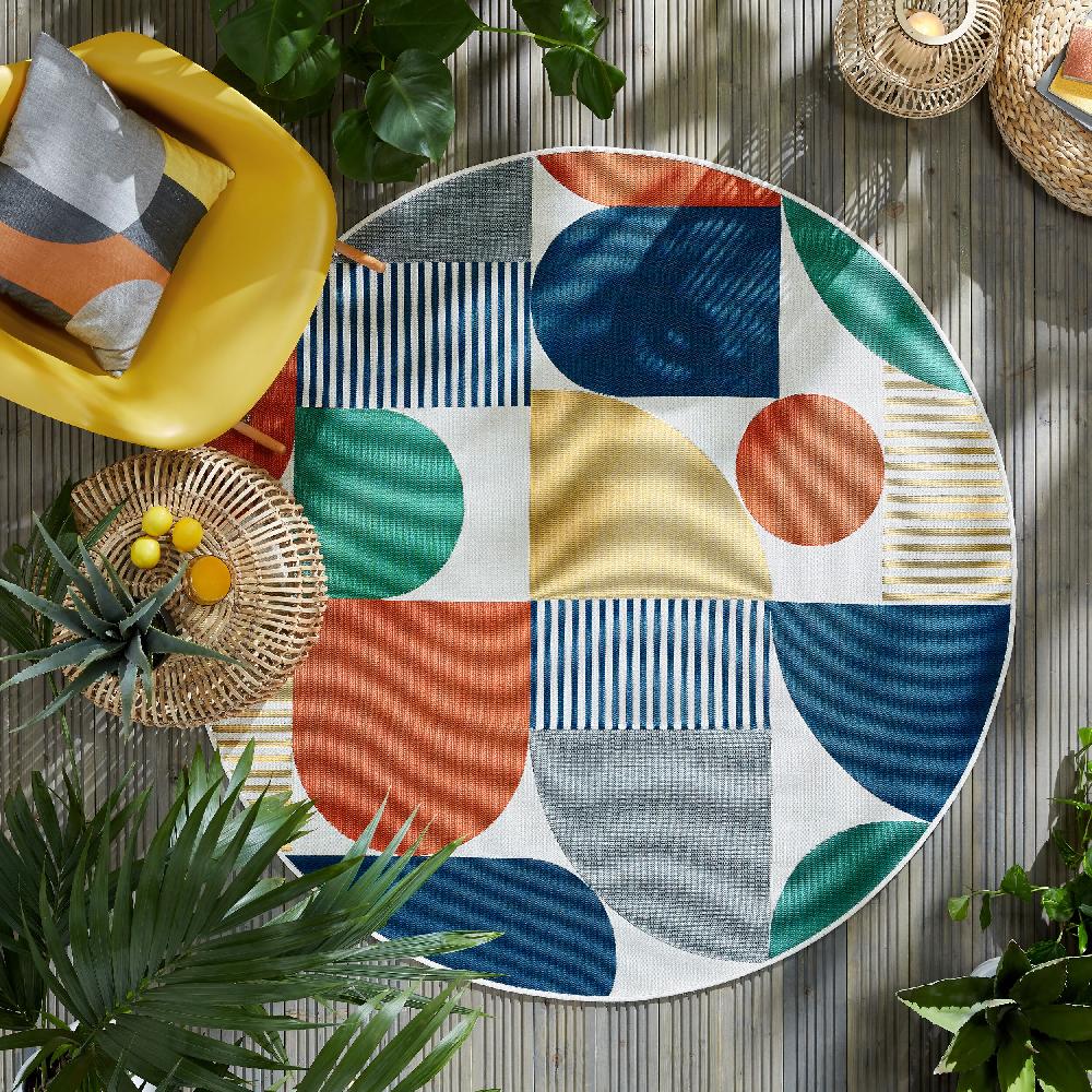 flair rugs Geo Fusion Indoor and Outdoor Circle Rug