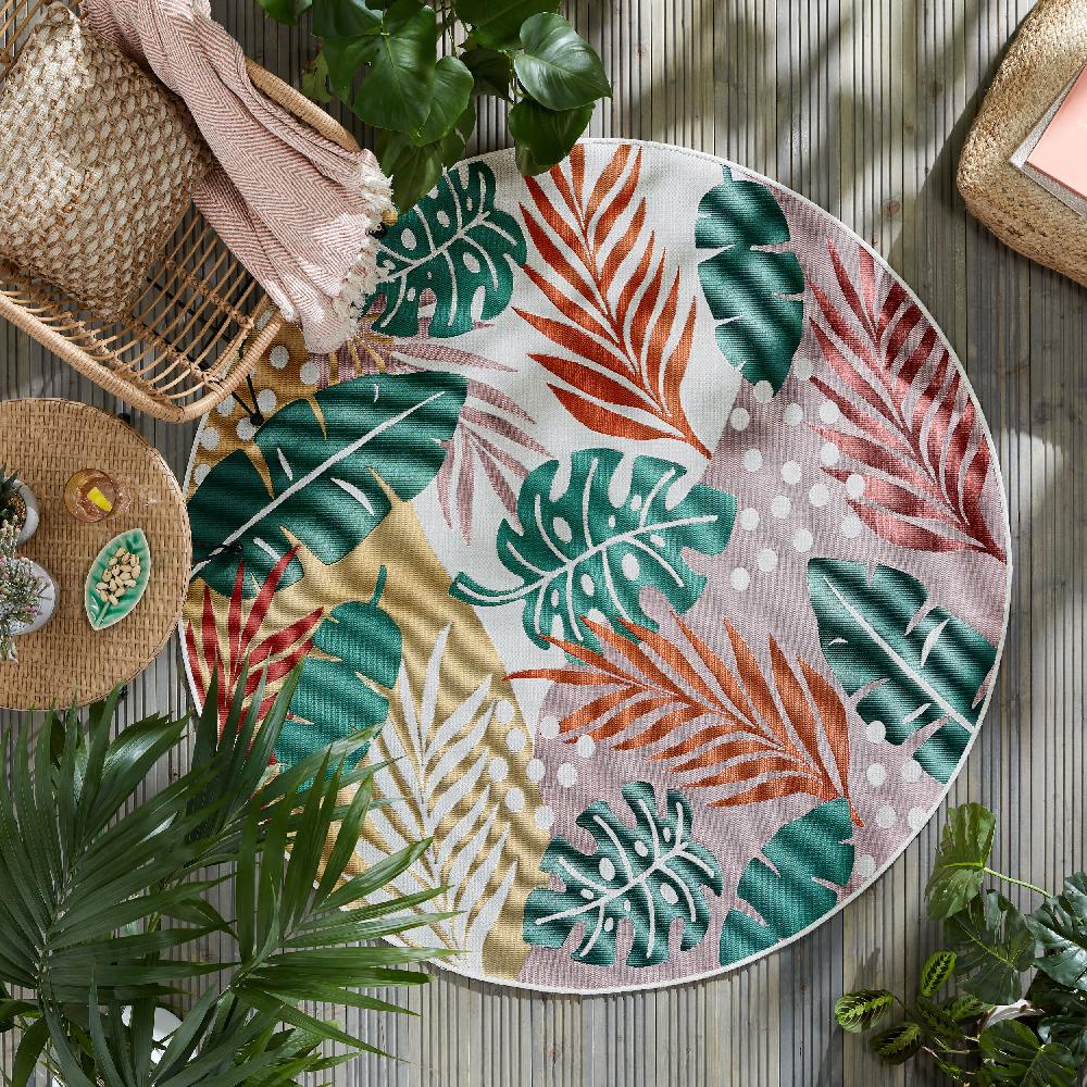 flair rugs Hawaii Indoor & Outdoor Patterned Circle Rug