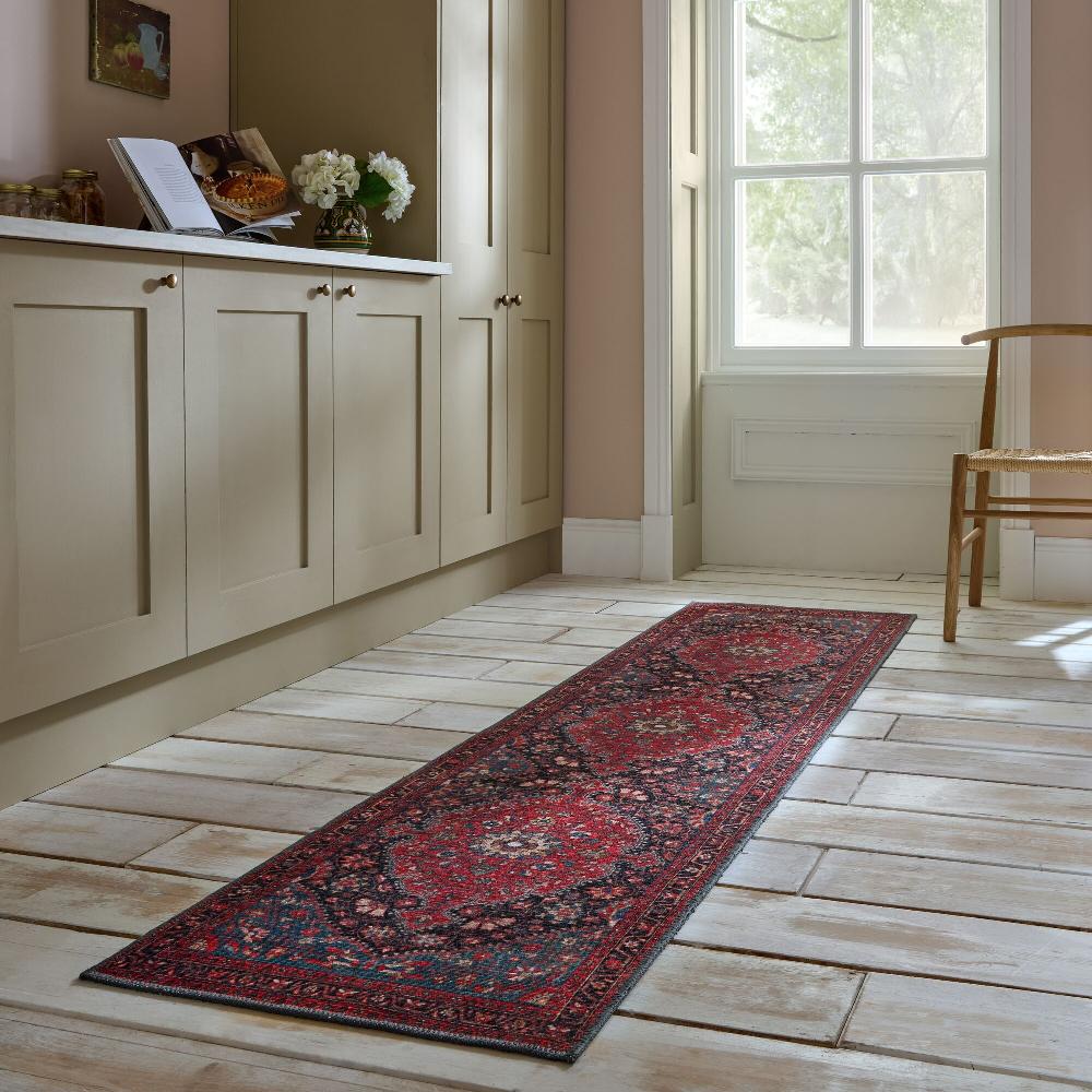 flair rugs Medallion Washable Traditional Runner Rug