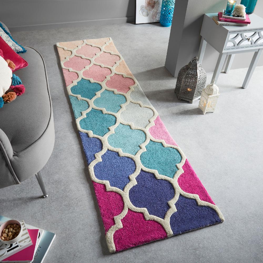 flair rugs Rosella Wool Geometric Patterned Runner Rug