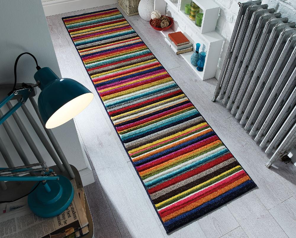 flair rugs Tango Modern Stripe Colourful Runner Rug