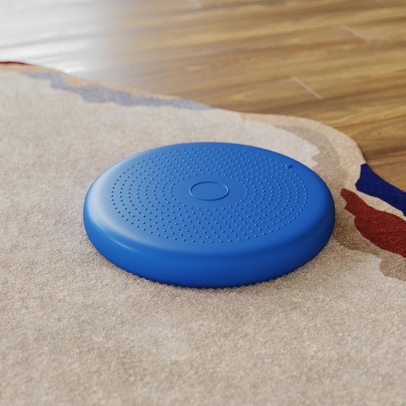 Flash Furniture Alfie Blue 13 Inch Round Inflatable Wobble Cushion With Dual Sided Grips For Sitting Or Standing And Included Hand Pump