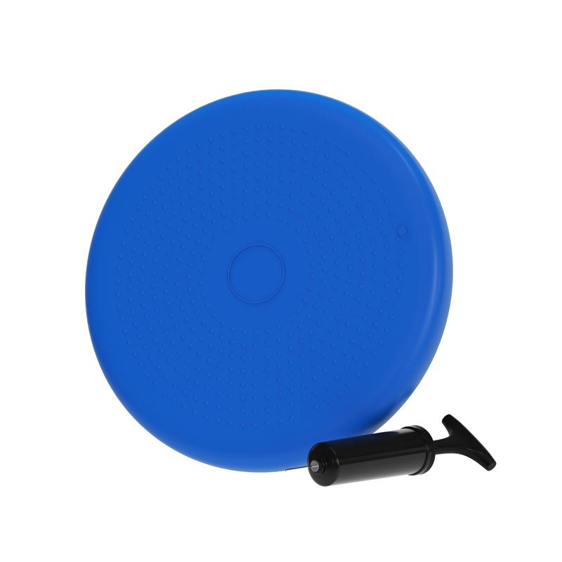 Flash Furniture Alfie Blue 13 Inch Round Inflatable Wobble Cushion With Dual Sided Grips For Sitting Or Standing And Included Hand Pump