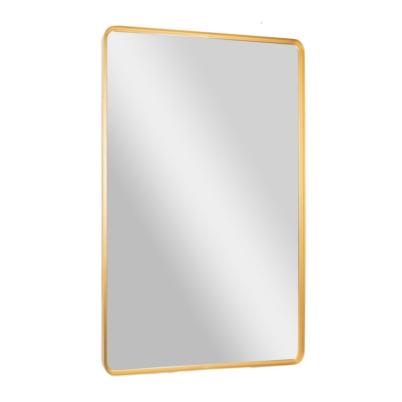 Flash Furniture Ava 48" X 30" Metal Deep Framed Wall Mirror - Large Accent Mirror For Bathroom Entryway Dining Room & Living Room In Gold