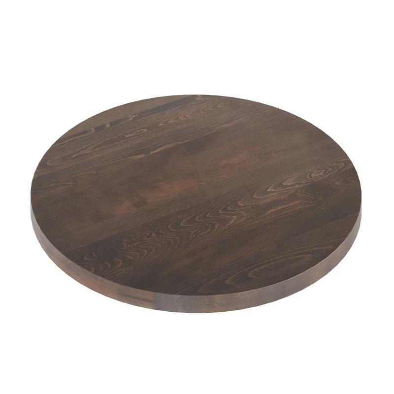 Flash Furniture Bennett 30 Inch Round Solid Wood Indoor 1.5 Inch Thick Rectangular Tabletop In Dark Brown
