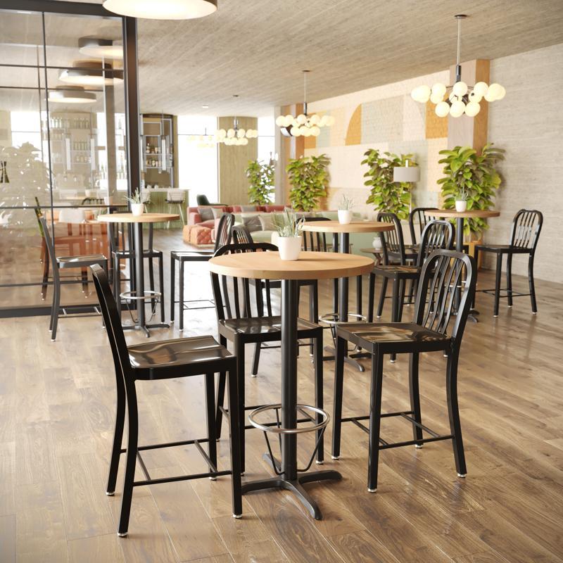 flash furniture Bennett 30 Inch Round Solid Wood Indoor 1.5 Inch Thick Rectangular Tabletop in Natural