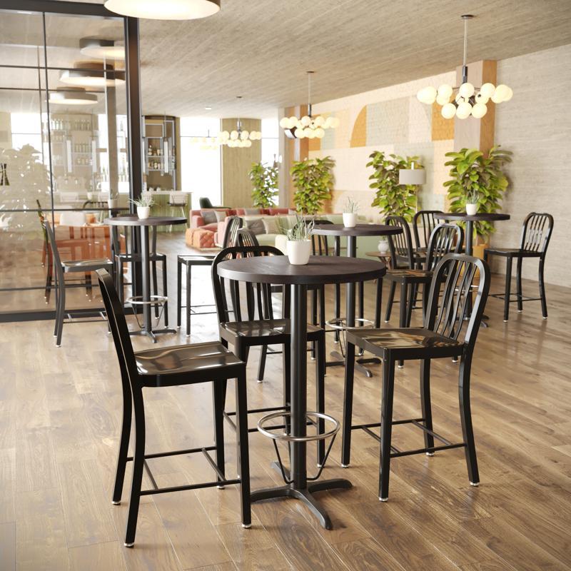 flash furniture Bennett 30 Inch Round Solid Wood Indoor 1.5 Inch Thick Rectangular Tabletop in Dark Brown