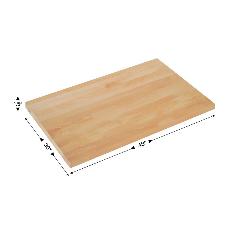Flash Furniture Bennett 30x48 Solid Wood Indoor 1.5 Inch Thick Rectangular Tabletop In Natural