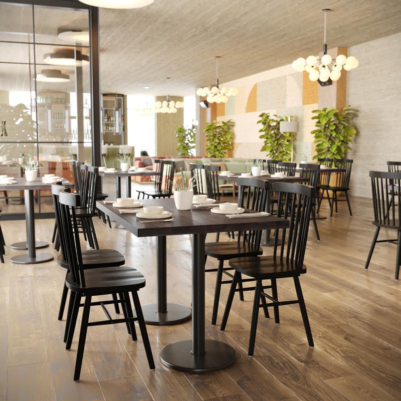 flash furniture Bennett 30x48 Solid Wood Indoor 1.5 Inch Thick Rectangular Tabletop in Dark Brown