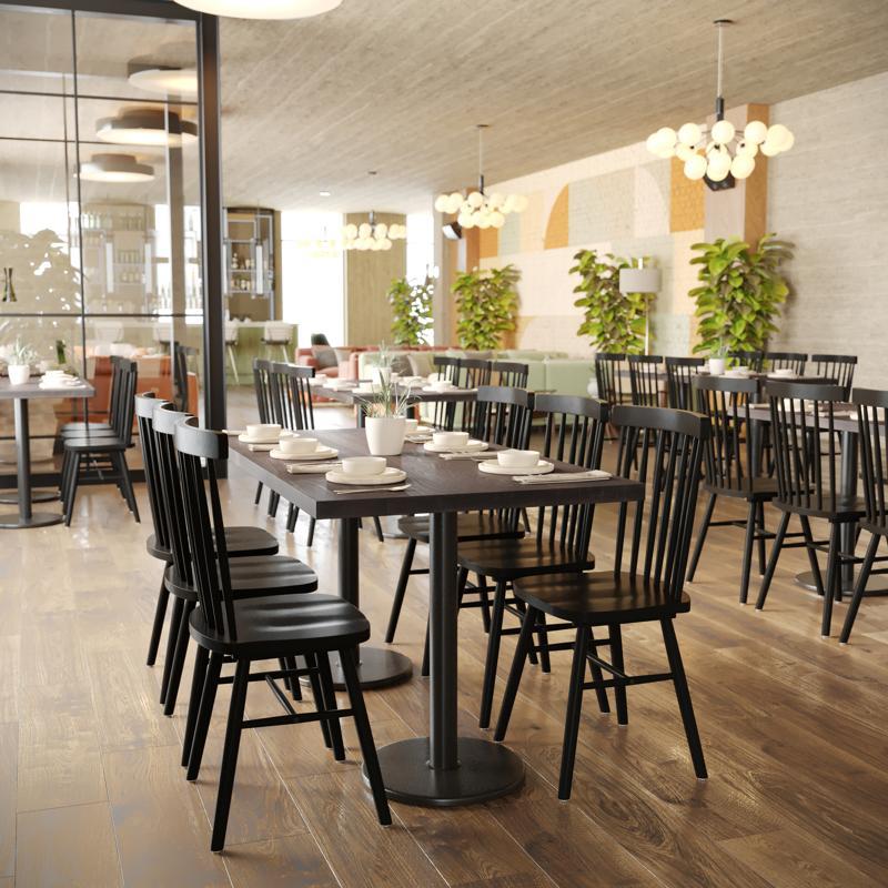 flash furniture Bennett 30x60 Solid Wood Indoor 1.5 Inch Thick Rectangular Tabletop in Dark Brown