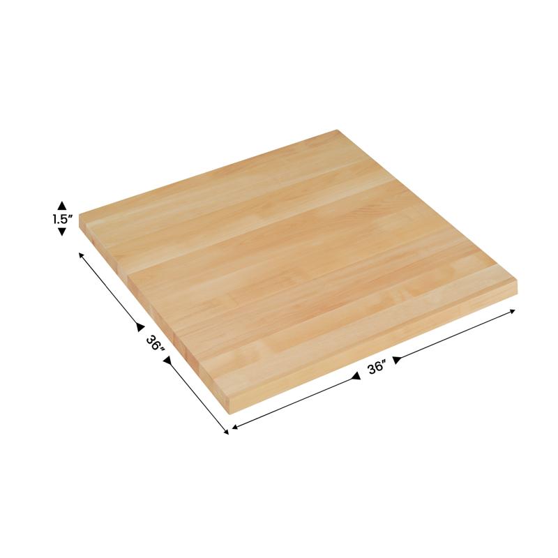 Flash Furniture Bennett 36x36 Solid Wood Indoor 1.5 Inch Thick Rectangular Tabletop In Natural