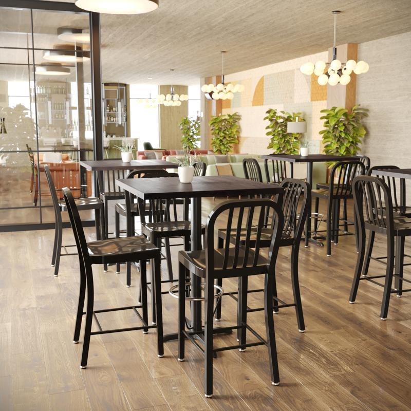 flash furniture Bennett 36x36 Solid Wood Indoor 1.5 Inch Thick Rectangular Tabletop in Dark Brown