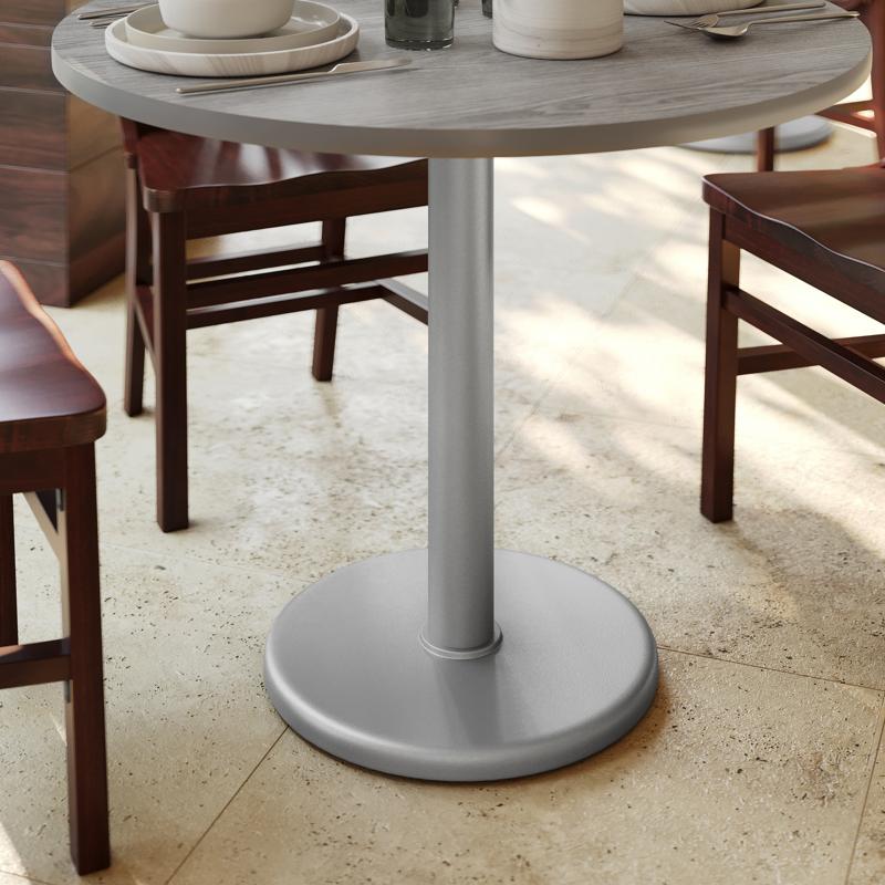 flash furniture Beverly 18'' Round Restaurant Indoor/Outdoor Table Base with 3'' Dia. Table Height Column Silver